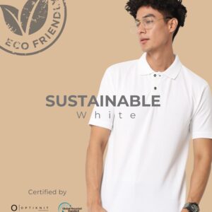 Premium Sustainable Jacquard Polo T-Shirt – White (Free Logo Printing Included)