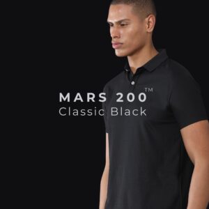Mars Polo T-Shirt – Classic Black | Free Logo/Design Printing (DTF)