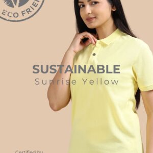 Sustainable Jacquard Polo T-Shirt – Sunrise Yellow (Women)