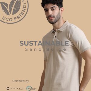 Sustainable Jacquard Polo T-Shirt – Midnight Navy