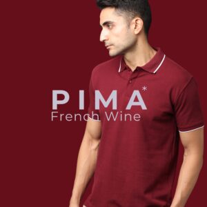 French Wine – Premium PIMA Cotton Polo T-Shirt (Free DTF Logo Printing)