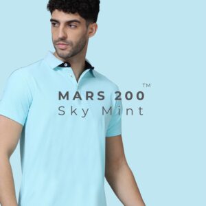 Mars Sky Mint Polo T-Shirt – Soft Polyester with Free Business Logo Printing