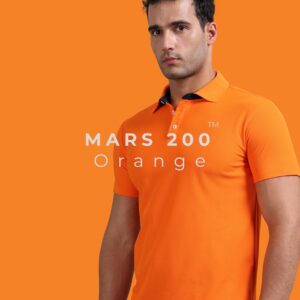 Mars Orange Polo T-Shirt – Premium Polyester with Free Custom Logo Printing