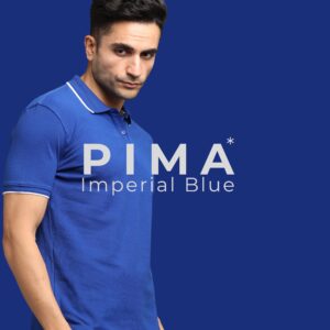 Premium PIMA Cotton Polo T-Shirt – Imperial Blue (Free Logo Printing Included)