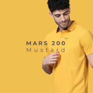 Mars Mustard Polo T-Shirt – Cotton Feel Polyester with Free Custom Printing