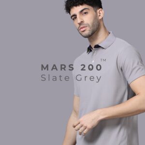 Mars Polo T-Shirt – Sky Mint / Slate Grey | 200 GSM Polyester | XS–5XL