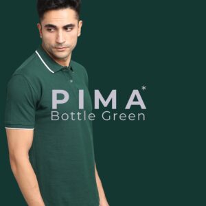 Premium PIMA Polo T-Shirt – Bottle Green (Free Logo Printing)